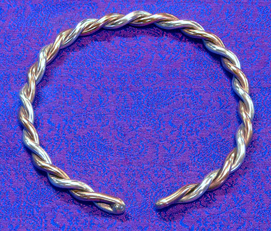 two strand silver and copper bangle