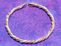 copper and silver bangle bracelet
